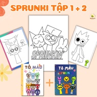 Sprunki coloring book Combo volume 1 + volume 2 for children, high quality paper coloring book, Smar