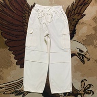 GU - AUTHENTIC OUTDOOR CARGO PANTS SOFT SHELL WHITE (IVORY WHITE)| UNISEX MEN'S/S Wanita CASUAL/S FO