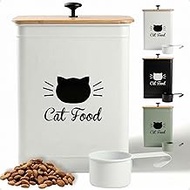 Cat Food Storage Container with Scoop - 5-7 lb (25 Cup) Capacity Metal Cat Food Container with Airti