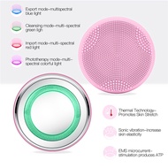 ☊CkeyiN Sonic Vibration Face Brush Cleansing Silicone  Facial Cleaner EMS LED Photon Face Massager S