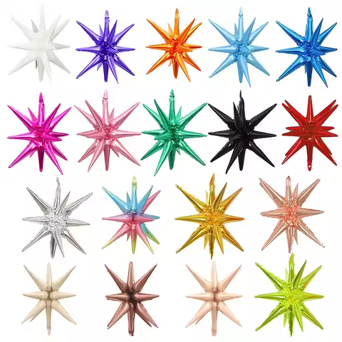 2/5pcs 22inch 4D Conjoined Explosive Star Balloon Birthday Party Wedding Supplies Aluminum Foil Wate
