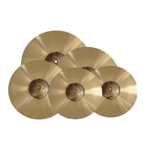 Professional 7-Piece B20 Bronze Cymbal Set, Premium Accessories, 8.55 kg, 50 cm Diameter