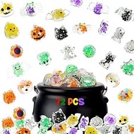 Liliful 72 Pcs Halloween Toys Sea Animals Mini Squeeze Balls Squishy Party Favors Kawaii Mini Stress Balls Bag Toys Miniature Novelty Toys for Halloween Party Treat Bag Gift (Spooky Style)