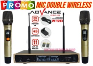 Mic Advance W-1061 UHF Microphone Double Wireless Digital - Advance Wireless Microphone Professional Wireless Double W1061~BRO