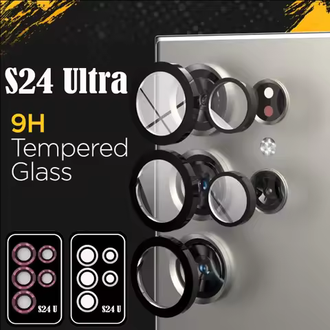 Metal Camera Lens Glass For Samsung Galaxy S24 S25 Ultra S23 Plus S22 Z Fold 6 Z Flip 6 9H Tempered 