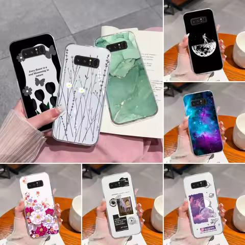 For Samsung Galaxy Note 8 9 20 Phone Cases Creative Soft TPU Silicone Clear Anti Drop Back Cover For