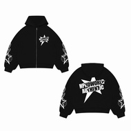 HITAM HPND - Two World Star Black Boxy Hoodie / Zipper Hoodie Boxy / Zipper Boxy 280-300gsm Fleece
