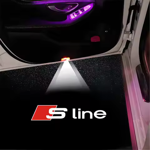 For AUDI A3 Q5 SLINE RS S S3 S4 S5 S6 QUATTRO 2PCS LED Car Door Welcome Lights 3D Laser Projector La