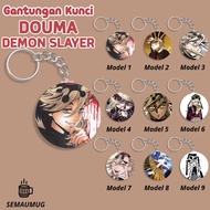 GANTUNGAN DOUMA DEMON SLAYER KEYCHAIN CUTE ANIME ROUND KEYCHAIN GIFT CUSTOM PRINT SEMAUMUG