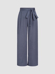 Cider Knotted Pleated Wide Leg Trousers