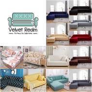 SG Local Seller Sofa Cover Plain Design Color 2 seater / 3 seater / L Shape Free Cushion Cover &amp; Non Slip Sponge Rods