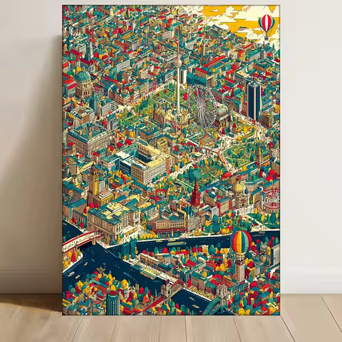 500/1000/1200/2000PCS Puzzles for Adults Manga Style Berlin Map,Jigsaw Puzzles Brain Games Gifts Hom