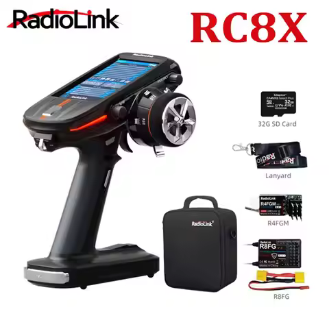 Radiolink RC8X RC Transmitter 2.4G 8 Channels with R8FG&R4FGM Gyro Receiver 4.3in Full Color LCD Tou