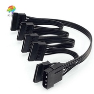 4Pin IDE to 5-Port Power Supply Cable 4Pin Molex to Multi SATA Port 18AWG Wire Power Cord For Hard D