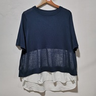 Ladies Loose Fit Summer Sweater - Round Neck Solid Color L2A008