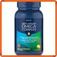 GNC - 三倍強效復合Omega 3-6-9 野生深海魚油檸檬味90粒 心腦血管健康 (參考效期: 01/2025*)
