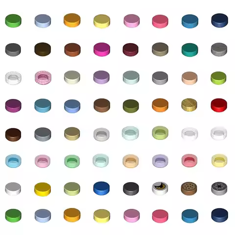 1000Pcs Assemble Building Blocks Flat Tile 1x1 Round Brick 1*1 DIY Educational Tech Part fit for 981