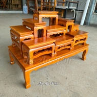 ☀JA☀ ชุดโต๊ะหมู่บูชาไม้สัก หมู่ 9 หน้า 4 65*35*สูง45 ซม (ไม้สักแท้) สีย้อมเคลือบ ✅มีรับประกันสินค้า✅