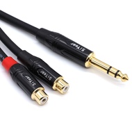 SiYear Dual RCA to 1/4" Cable,6.35mm (1/4 inch) Male Stereo to 2RCA Female Y Splitter Adapter Cable(