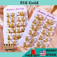 Subang Emas 916 gold earring Emas 916 anting 916  Earring 耳環 earrings for women  barang kemas 916 earrings Subang Bulat