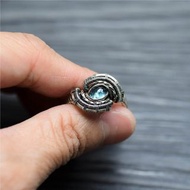 磷灰石純銀線硫化編織戒指