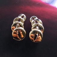Vintage Jewelry 西洋古董飾品 MONET 金色調 對稱幾何 夾式耳環