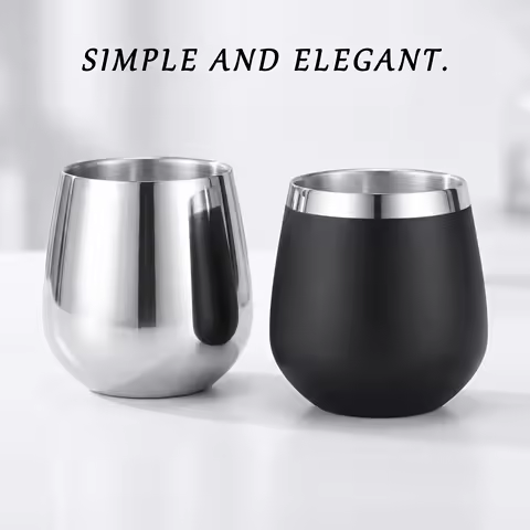 450ml Simple High-end Metal Double-Layer Cup 304 Stainless Steel Martell Whiskey Beer Mug Cocktail W