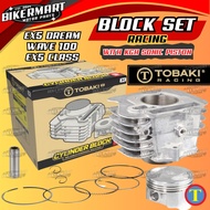 TOBAKI RACING CYLINDER BLOCK FULL SET WITH KGH(SONIC) PISTON+CLIP EX5 DREAM WAVE100 EX5 CLASS110 53M