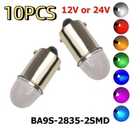 10PCS Car Ba9s Socket T4w 2835 SMD 2 LED Auto Wedge Marker Light Bulb DC12V/24V White Red Blue Lamps