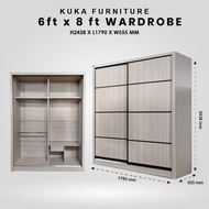 Almari Baju 6 Kaki 8 Kaki 6ft 8ft Wardrobe Cupboard Cabinet Kabinet Baju Furniture Perabot Murah