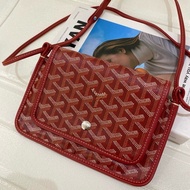 Goyard/高雅德 信封包斜挎包單肩包 紅色 可調節肩帶 銀扣