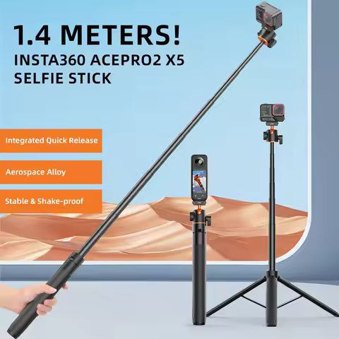 VRIG 55" Bluetooth Selfie Stick Tripod for Insta 360 Ace Pro 2 /X5/X4 Air/Ace Pro/Ace Action Camera 
