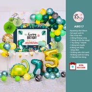 [Binner With baby's name] Super Lovely Dinosaur birthday decoration Set, Boy's birthday AR017