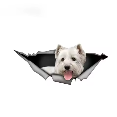 S50084# 13/15/17CM Personality PVC Decal West Highland White Terrier Car Sticker on Motorcycle Lapto