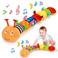 Baby Sensory Caterpillar Toys 0-12 Month Music Animal Stuffed Plush Toy for Infant  Tummy Time with 