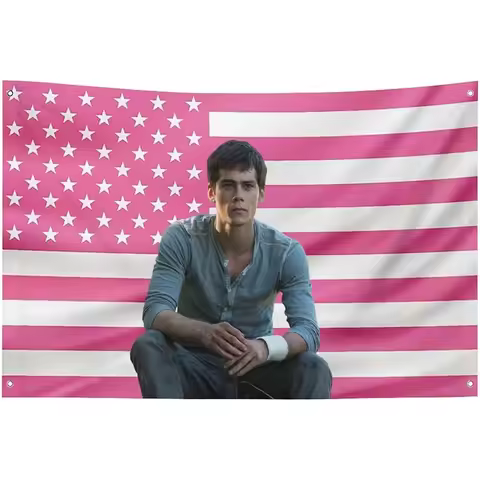Dylan Pink America Funny Obrien Flag Poster Tapestry 3X5 Hanging Banner For Man Cave Bedroom Frat Co
