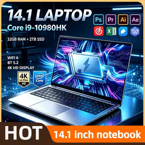 Intel Core i9 10980HK 14.1 Inch Pro Laptop 8C 16T 2.4 5.3GHz 16MB 45W 32GB RAM 2TB M.2 SSD Gaming No