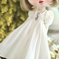 [ในสต็อก] แฮนด์เมด Blythe ตุ๊กตาเสื้อผ้าฤดูร้อนชุดสีขาวหวานสแควร์คอพัฟแขนยาวชุดสำหรับ Blyth Licca OB24 Pullip ตุ๊กตาของขวัญ