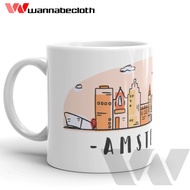 Dutch Amsterdam Glass Dutch Amsterdam Mug Dutch Amsterdam Souvenir World City Mug
