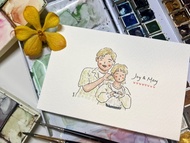 簡單水彩似顏繪 / 2人 / 客製人像畫