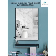[SG Seller]Bathroom mirror , makeup mirror,Hanging mirror,mirror Aluminum alloy toilet mirror with shelf
