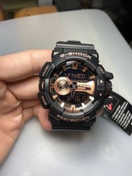 CASIO卡西歐 G-SHOCK 大錶徑 多層次錶盤 黑玫瑰金 GA-400GB-1A4