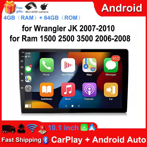 DAB+ Universal Car Stereo Radio for Wrangler JK 2007-2010, for Ram 1500 2500 3500 2006-2008, GPS Nav