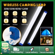 17CM-72CM LED Light Tube 30W-120W Portable USB Rechargeable Emergency Light Tube For Camping Lamp Outdoor Lampu