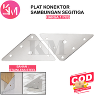 Plat Penyangga Siku Konektor Segitiga Rak Kursi Meja Corner Plat Stainless Tebal