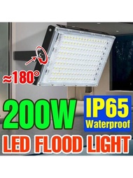 200w Led泛光燈220v戶外ip65防水180°可旋轉可調角度外牆安裝探照燈庭院花園體育場倉庫屋頂工廠車間區域泛光燈房屋後院草坪廣告牌聚光燈車庫停車場穀倉路燈安全明亮商業照明25/50 /100w暖色/冷色白色的