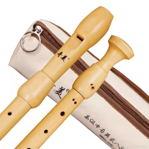 Qimei 8 Holes Alto F Maple Wood Flute German Style Recorder English Style Chinese Dizi Musical Instr