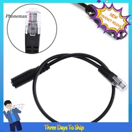PHONE_30cm 3.5mm Smartphone Headset to RJ9 Plug Converter Adapter Cable for Telephone