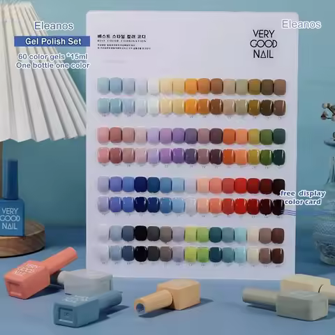 Eleanos 60 Colors TPO Free Gel Polish Set Very Good Nail Gel Kit With Different Bottle For Nail Art 