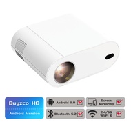 Mian Buyzco โปรเจ็คเตอร์ H8 4K Native1080P HD แบบเต็มแอนดรอยด์11พร้อม WiFi 6 Smart 15000ลูเมน HDR10โ